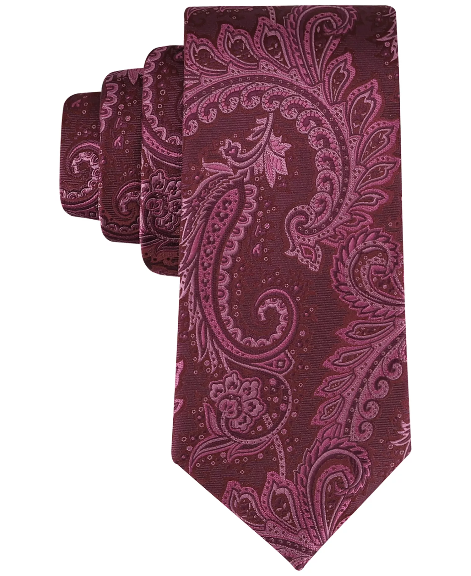 Men's Lucia Classic Paisley Tie - Wine - ONE SIZE