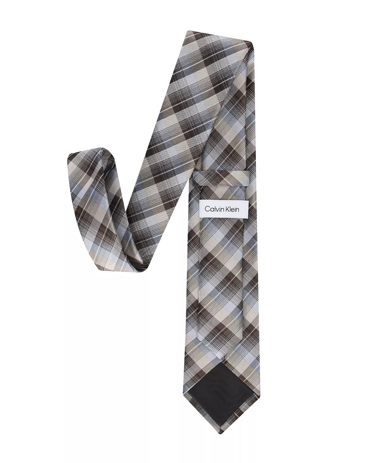 Men's Brooklyn Plaid Tie - Taupe - ONE SIZE