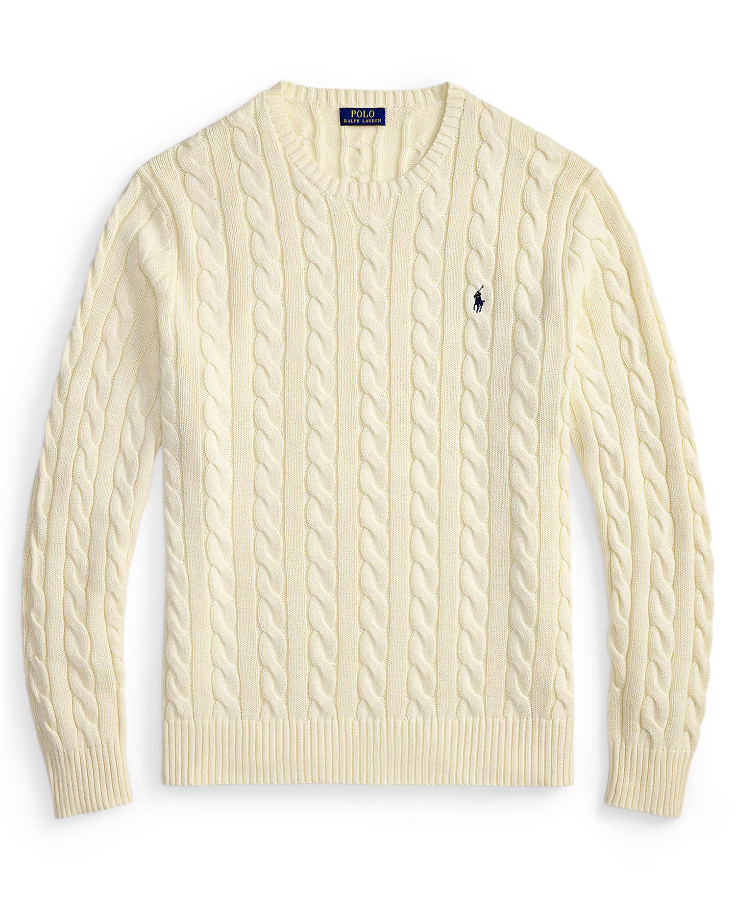 Men's Big & Tall Cable-Knit Cotton Sweater - Andover Cream - 2LT