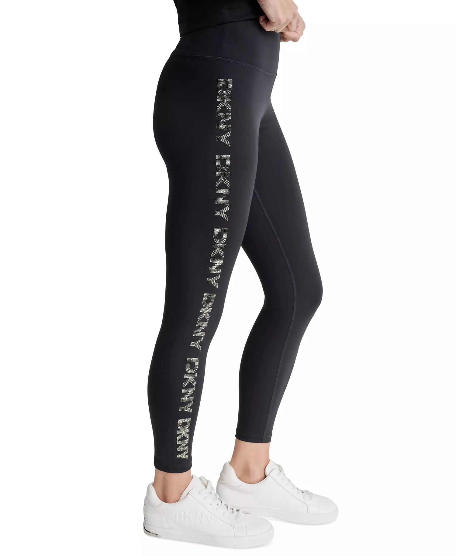 Women's 7/8 Logo Active Leggings  - Black/Gunmetal - L