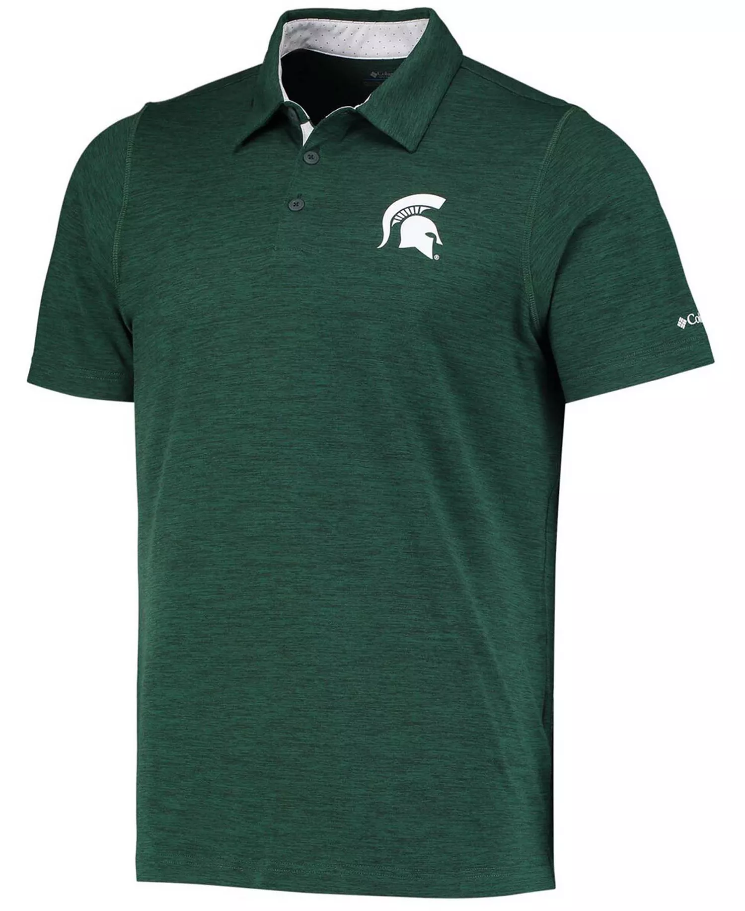 Men's Green Michigan State Spartans Tech Trail Space Dye Omni-Shade Polo - Green - XL