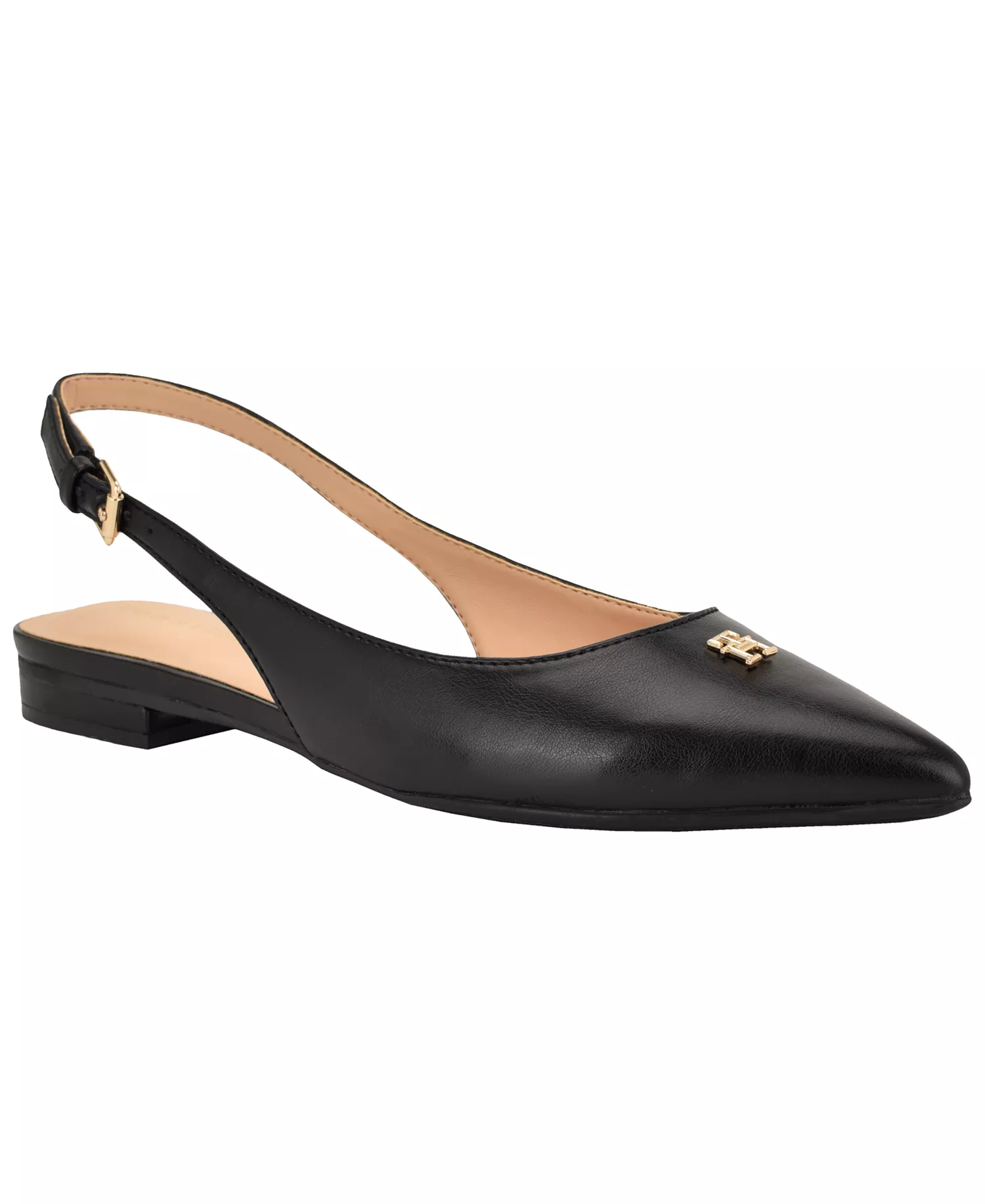 Women's Velina Pointed Toe Slingback Flats - Black - 10M