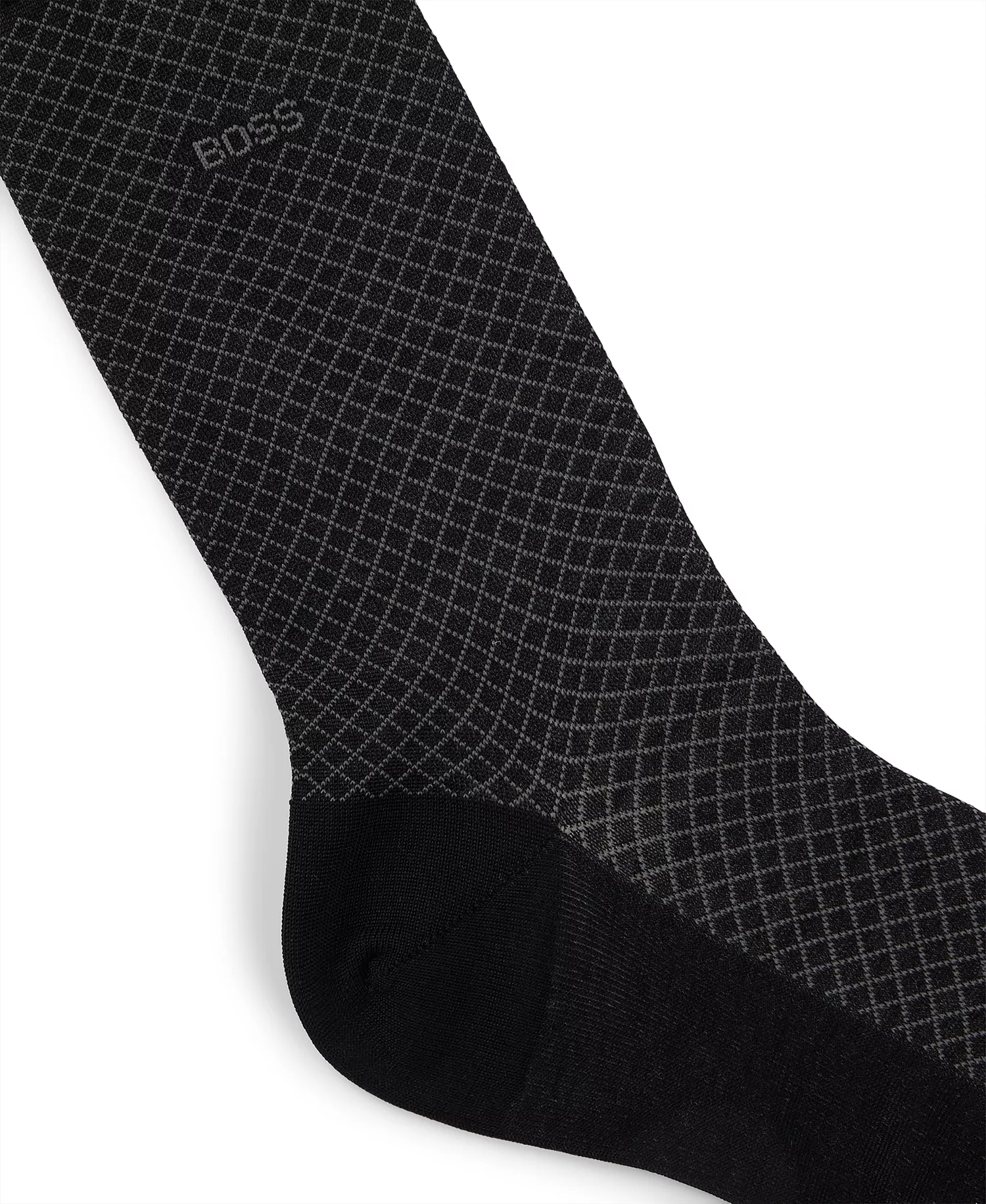 Men's Regular-Length Patterned Socks - Black - 7-13