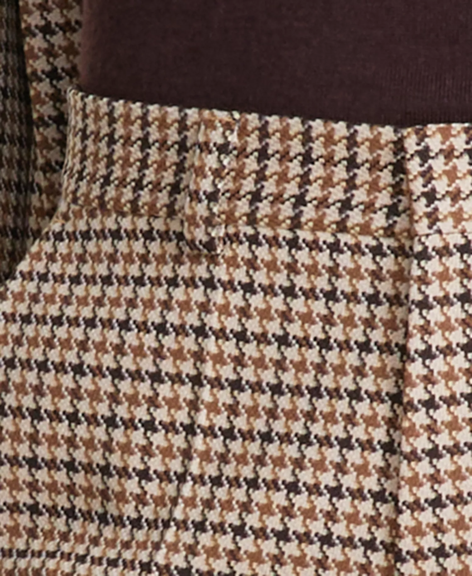 Men's Modern-Fit Houndstooth Suit Separate Pants - Dark Brown - 38R