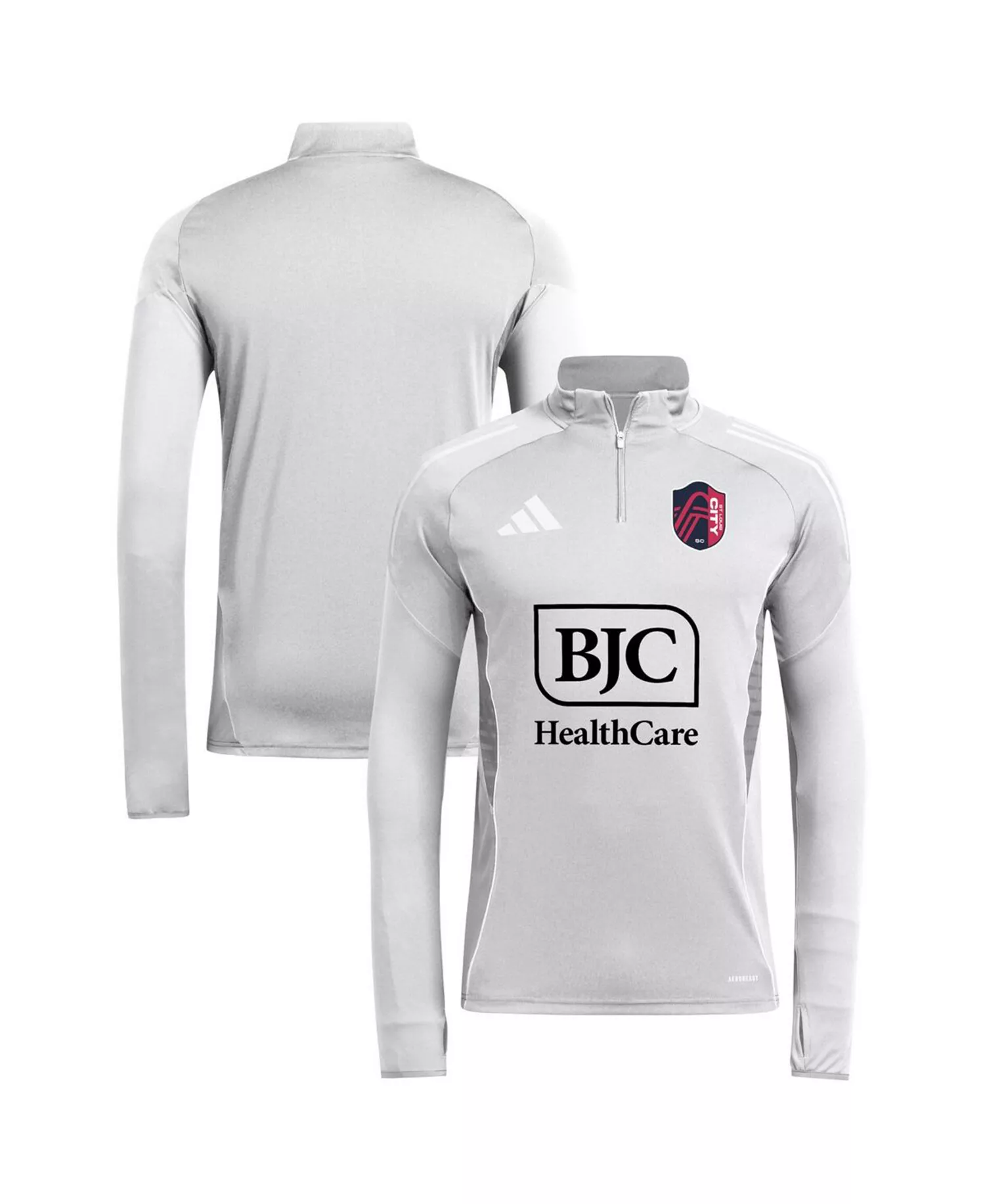 Men's Silver St. Louis City SC 2025 Quarter-Zip Long Sleeve Training Top - Silver - 2XL