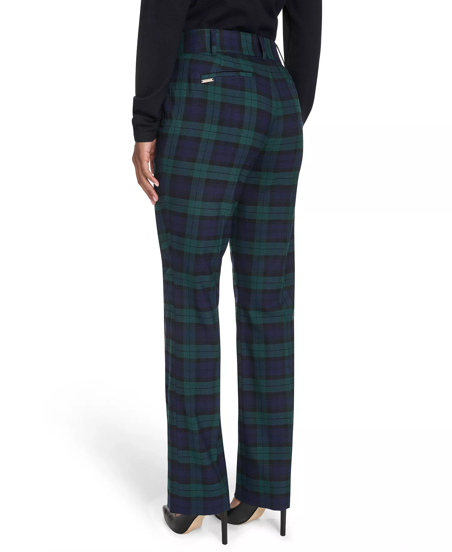 Women's Watch Plaid Bootcut Trousers - Navy Multi - 2