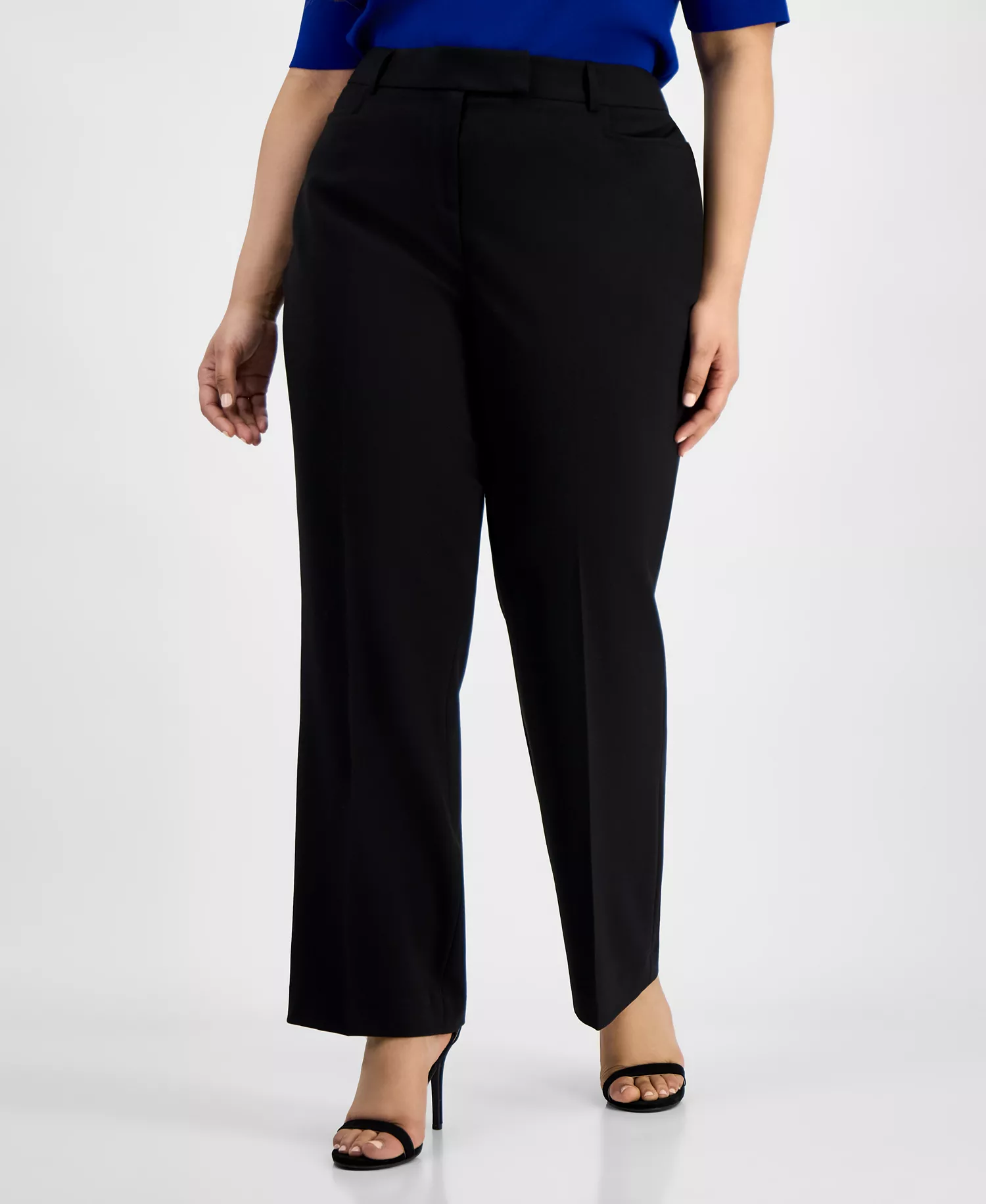 Plus Size Bird Eye Pants - Black - 14W