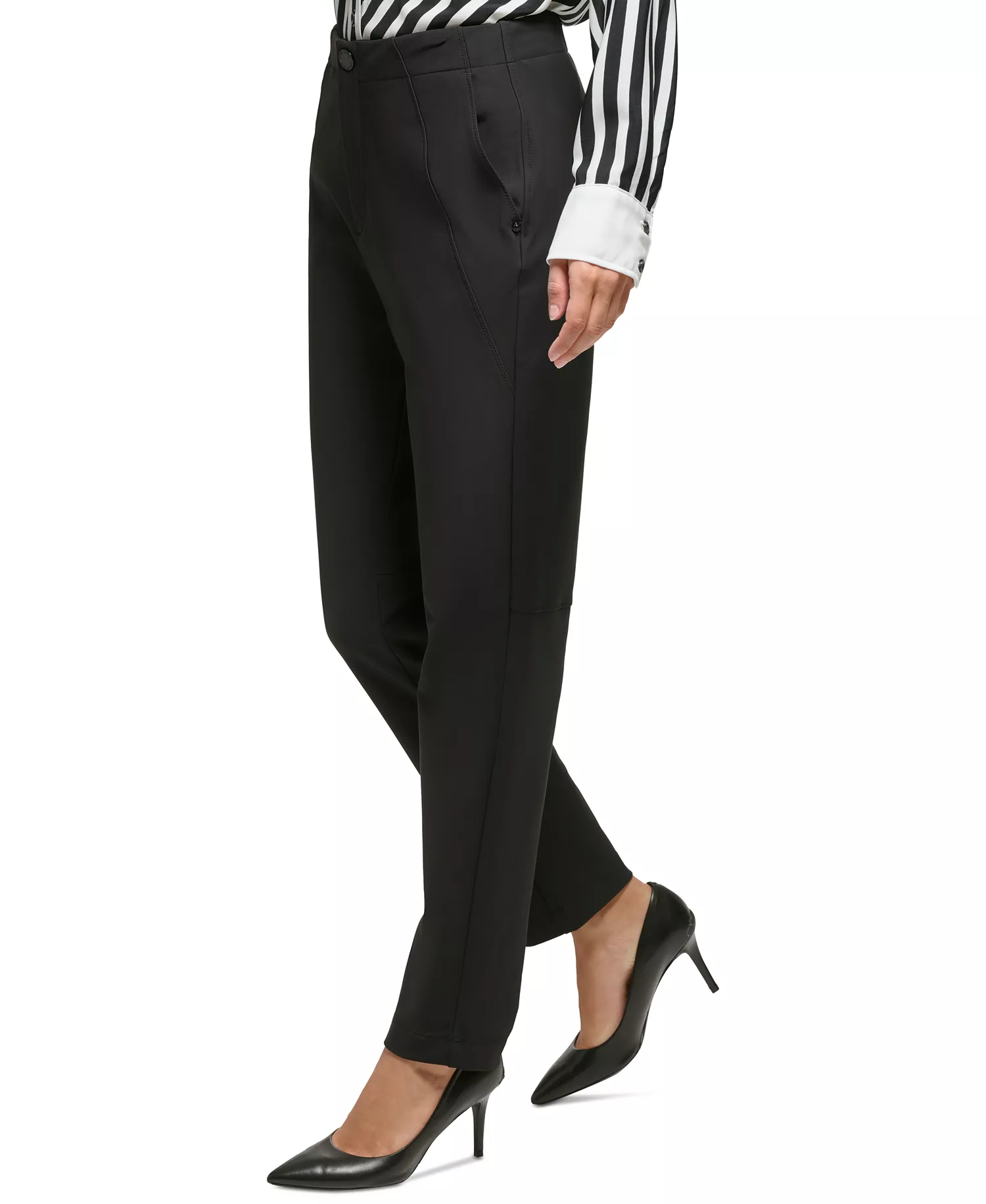 Petite Straight-Leg Suiting Pants, First@Macy’s - Black - 6P