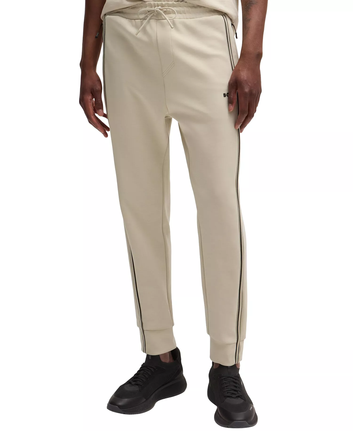 Men’s Tape Inserts Tracksuit Bottoms - Open Beige - 3XL