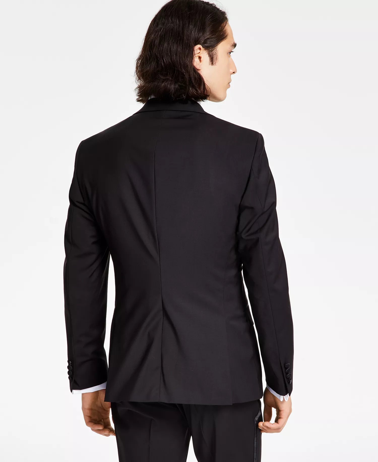 Men's Slim-Fit Infinite Stretch Black Tuxedo Jacket - CLOSE OUT! - Black - 38R
