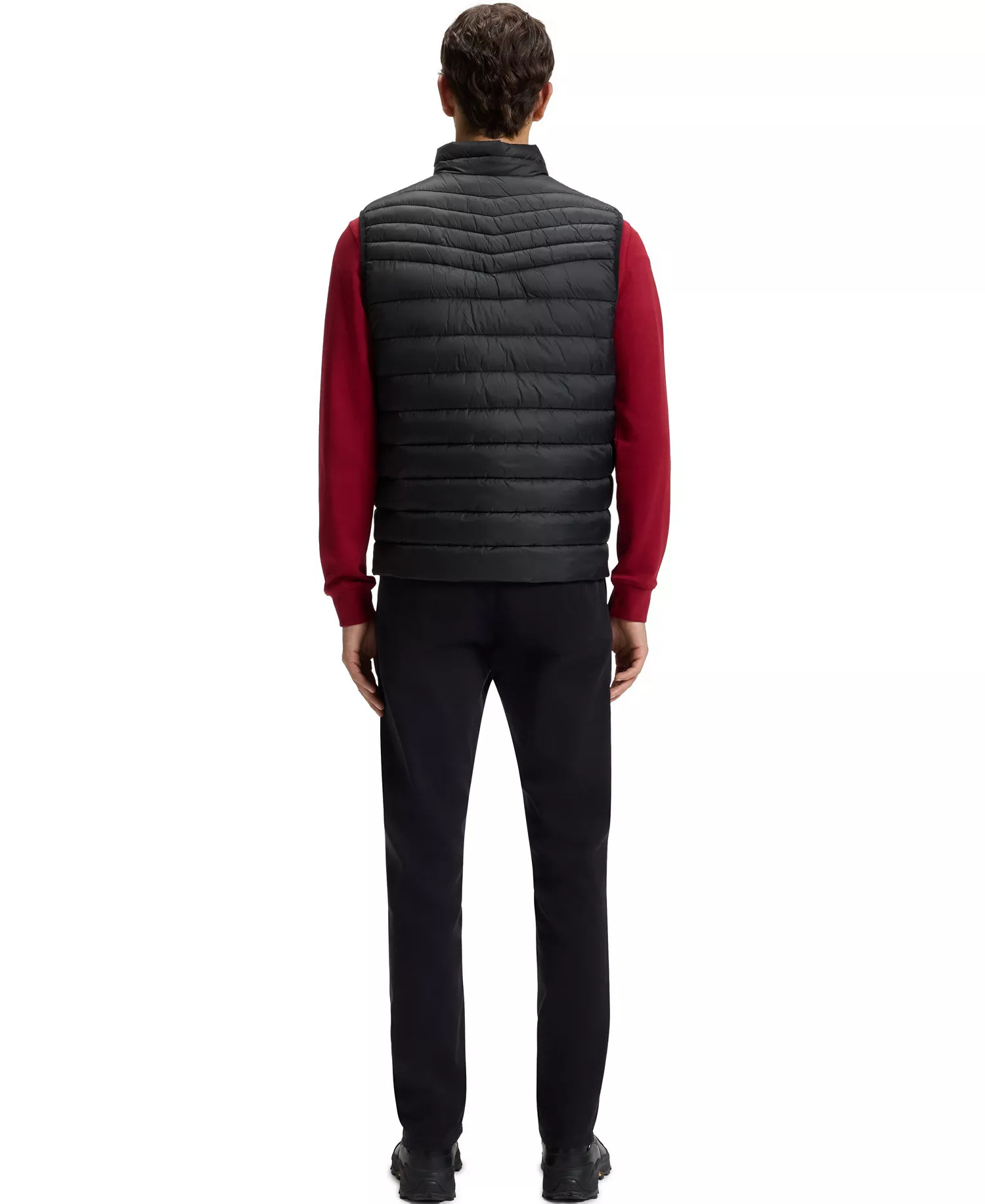 Men's Packable Slim-Fit Gilet Jacket - Black - 38R
