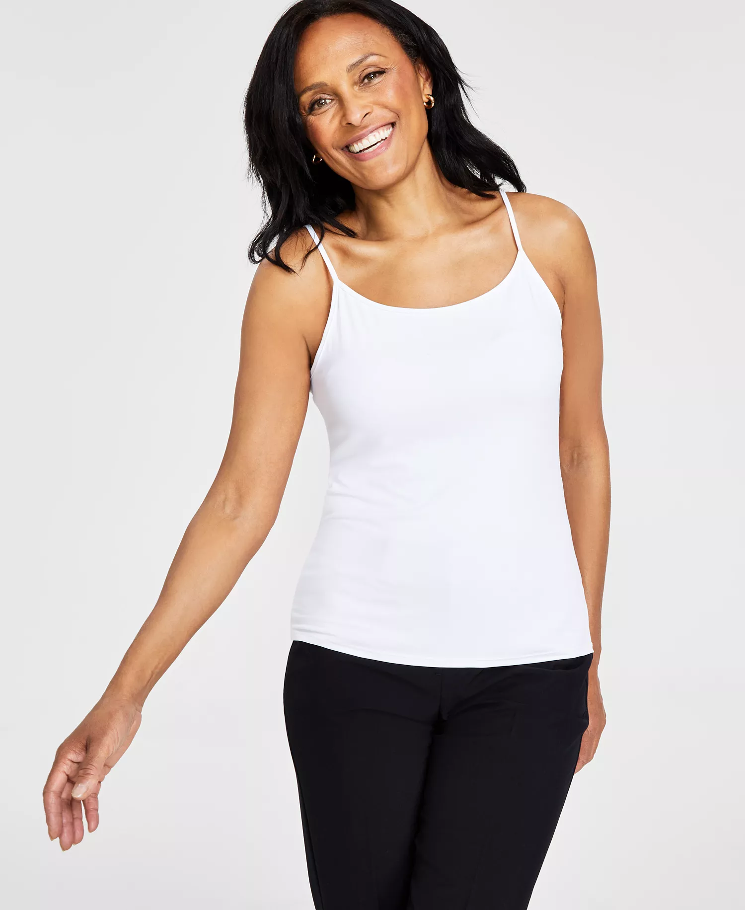 Women's Layering Camisole Top, Created for Macy's - Bright White - L