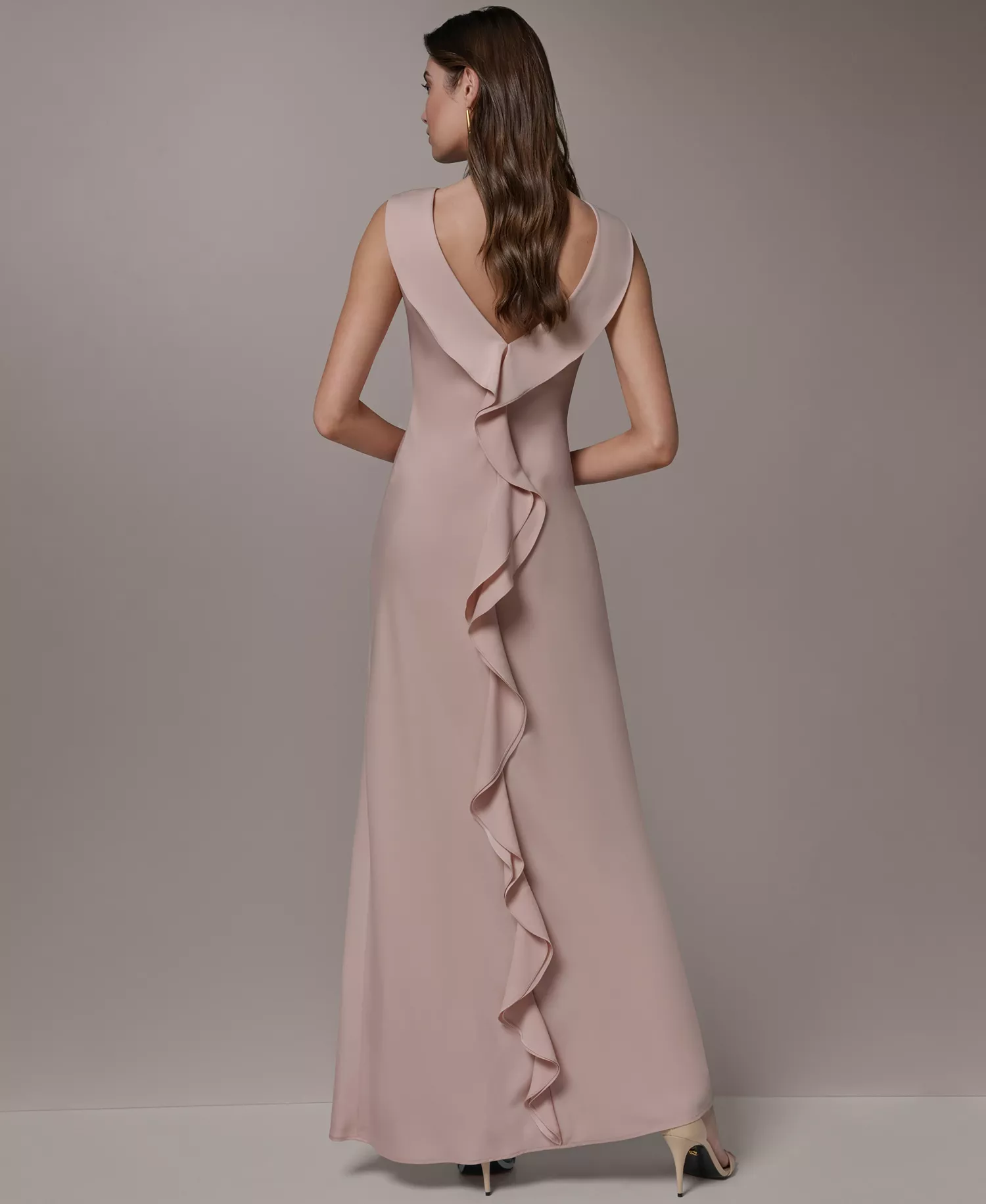 Women's Boat Neck Ball Gown - SNOW PETAL - 10