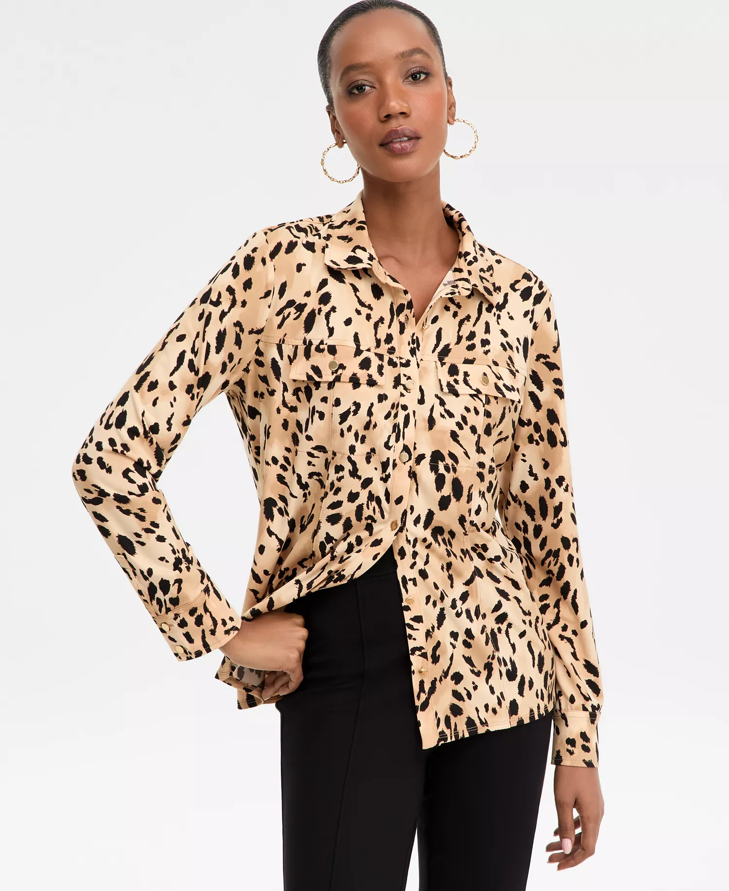 Women's Printed Utility Top, Macy's Exclusive - Caliste Animal - L