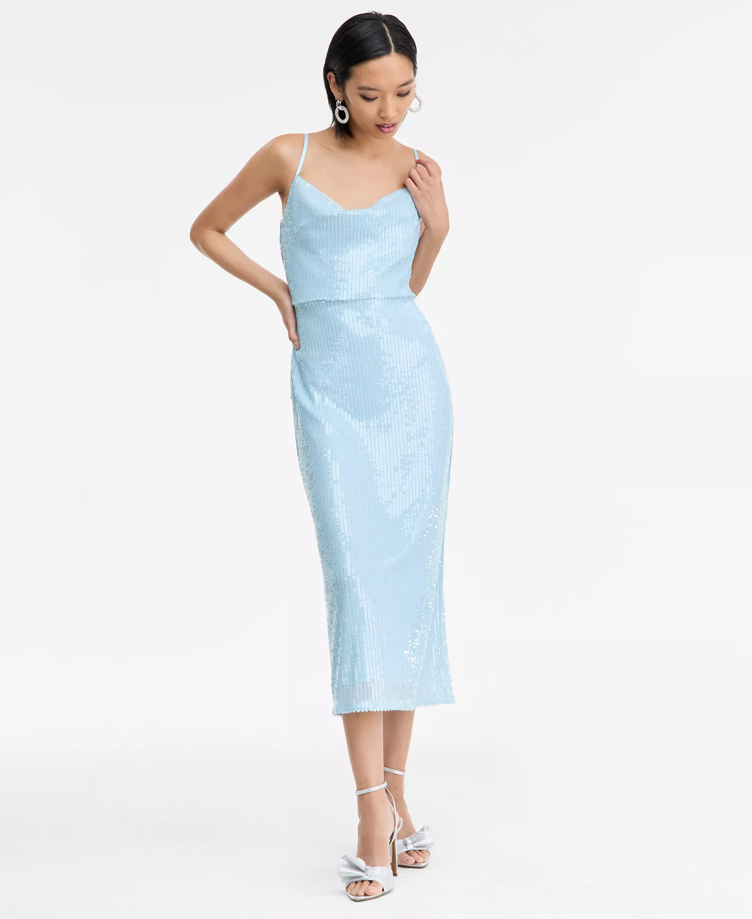 Women's Sleeveless Sequin Dress, Macy's Exclusive - Blue - L