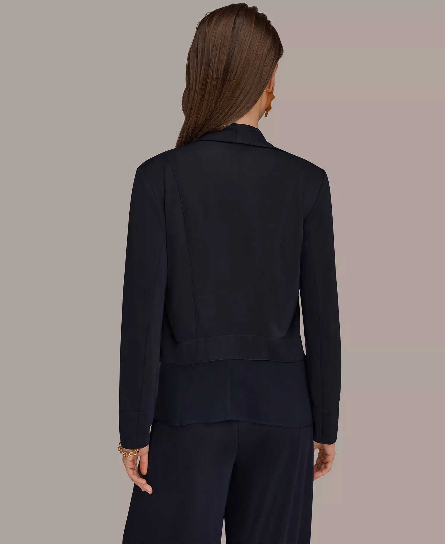 Women's Ruffle Front Jacket - Black - L