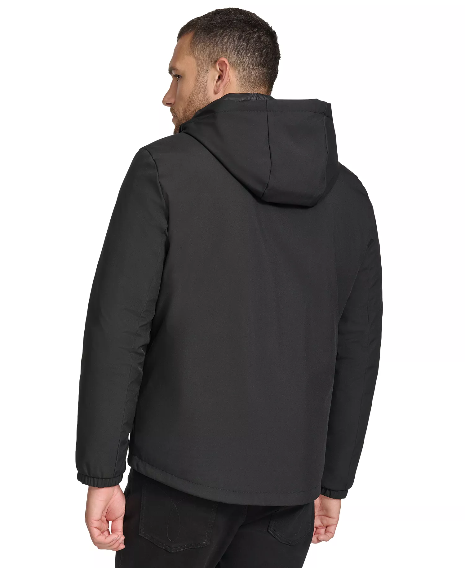 Men's Infinite Stretch Water-Resistant Hooded Jacket - Black - 2XL