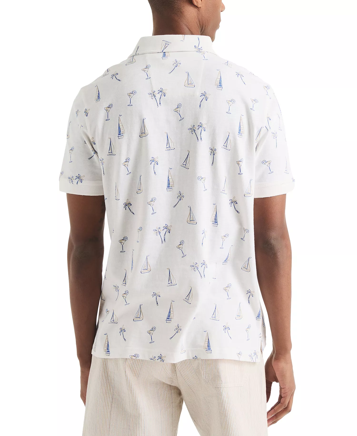 Men's Classic-Fit Sailboat Graphic Polo Shirt - Bright White - 2XL