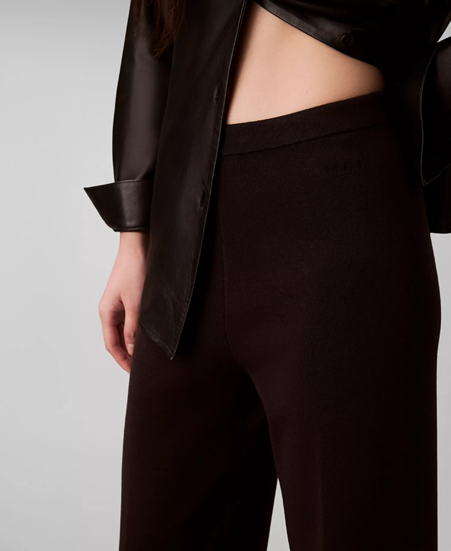 Women's Half Milano Slim Pants - Black - M