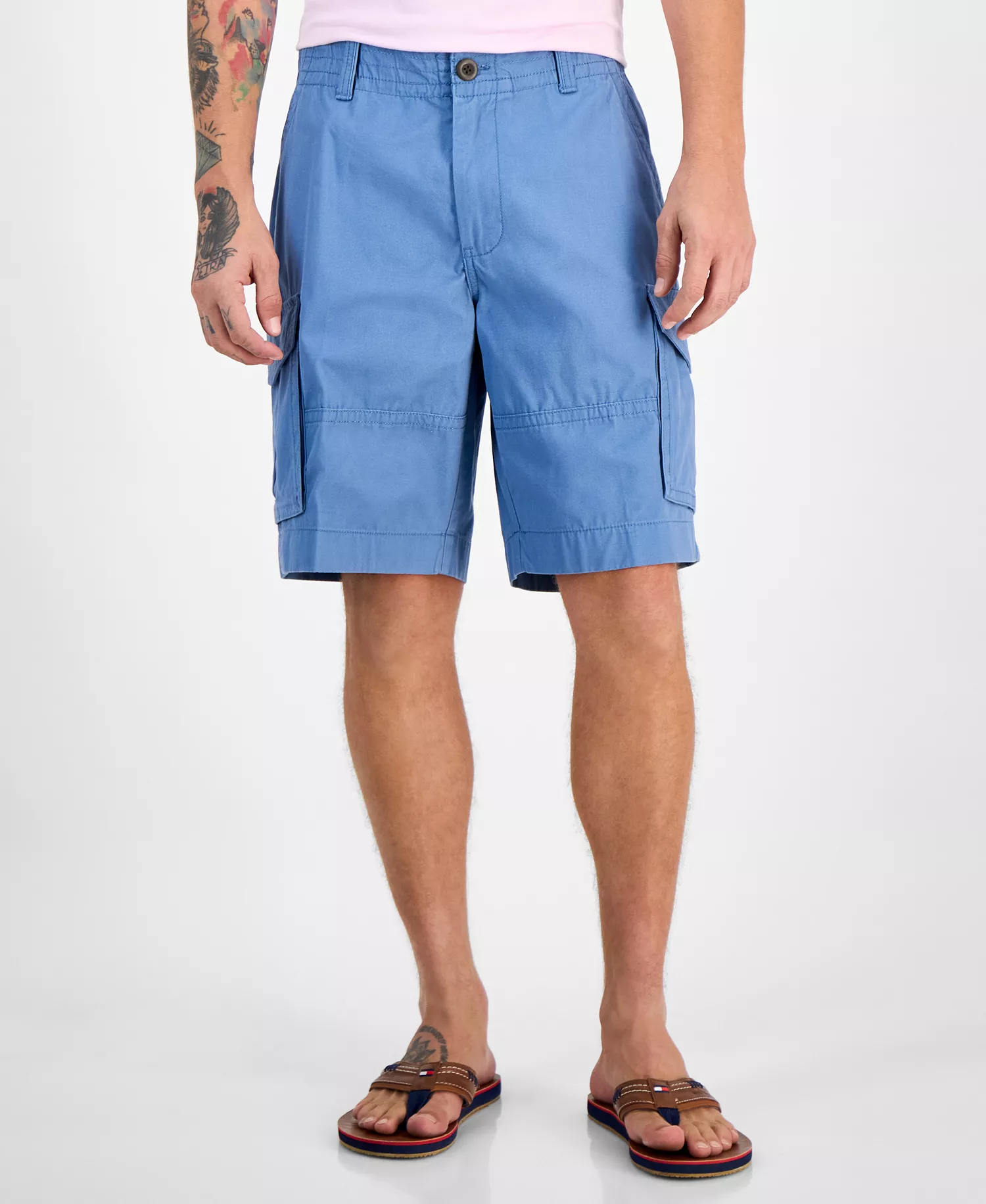 Men's Essential 10" Solid Cargo Shorts - Captains Blue - 29
