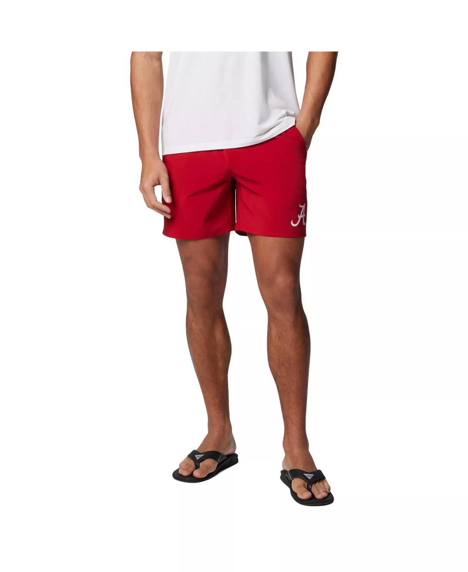 Men's Crimson Alabama Crimson Tide PFG Terminal Roamer Omni-Shade Stretch Shorts - Crimson - L