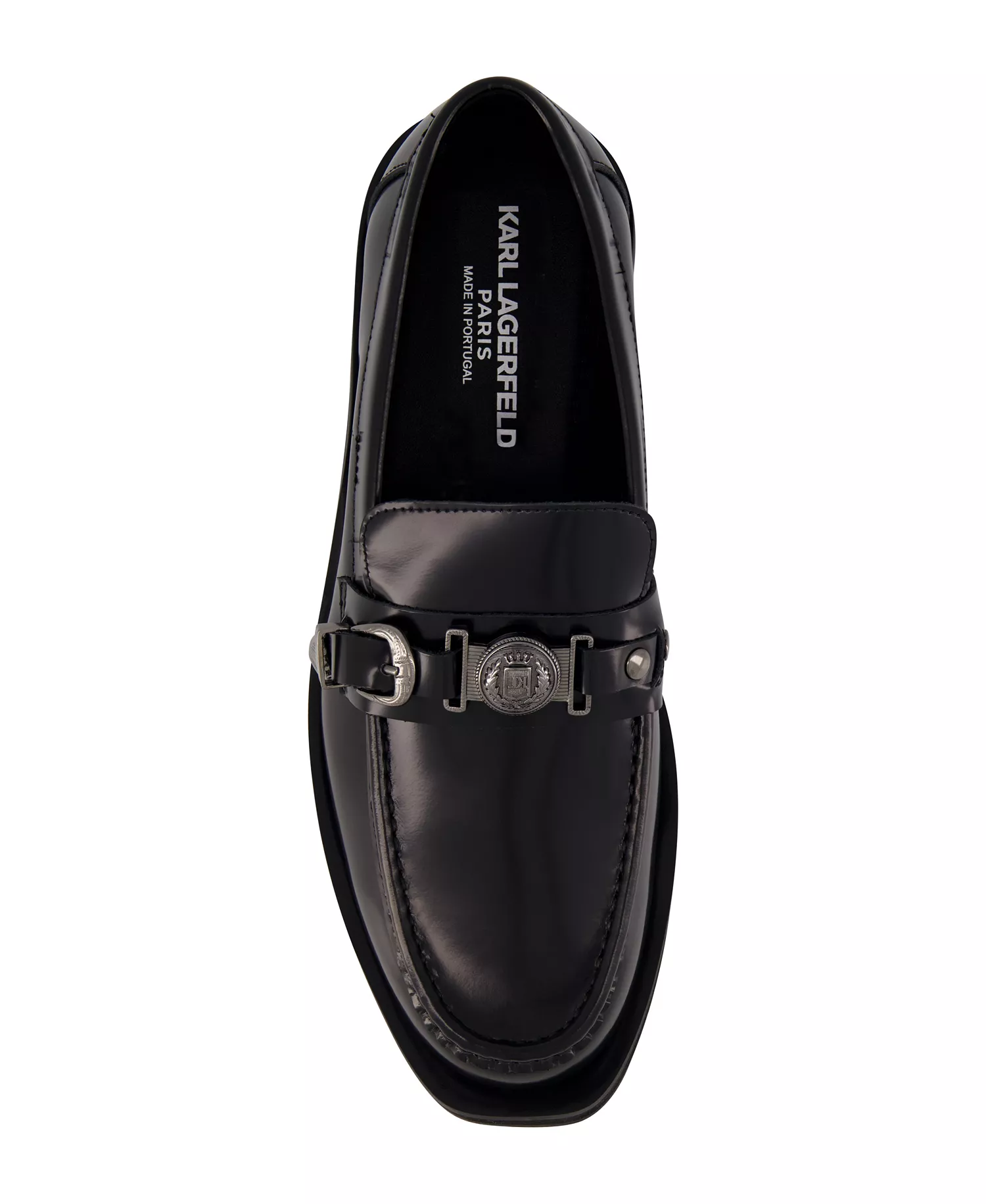 Men's White Label Box Leather Moc Toe Loafers - Black - 8.5