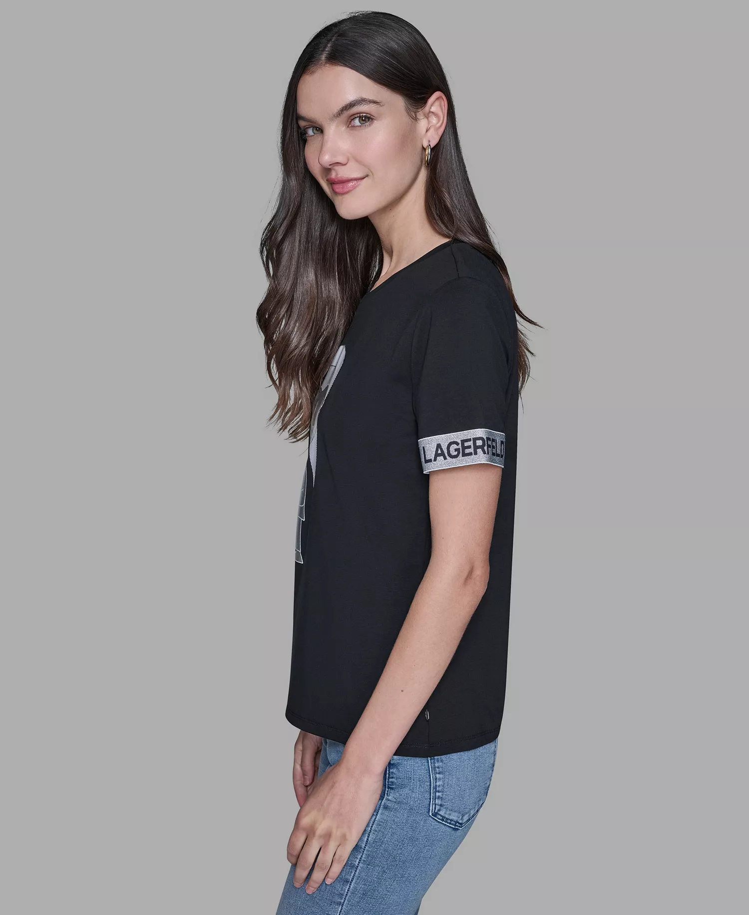 Women's Logo Detail Short-Sleeve T-Shirt - Black - XS