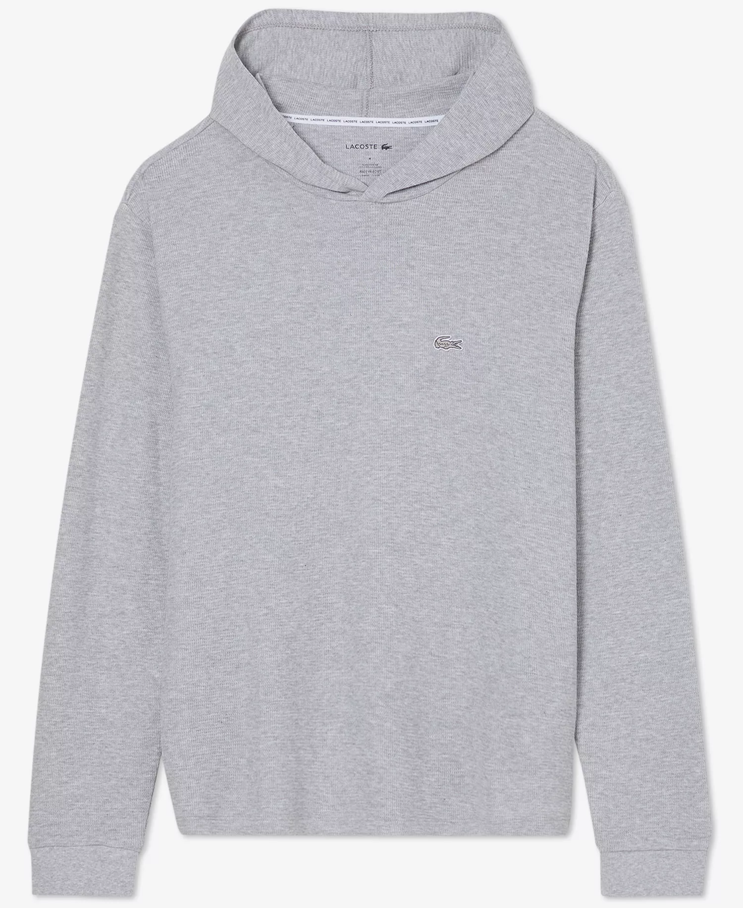 Men's Waffle-Knit Thermal Hoodie  - Black - L
