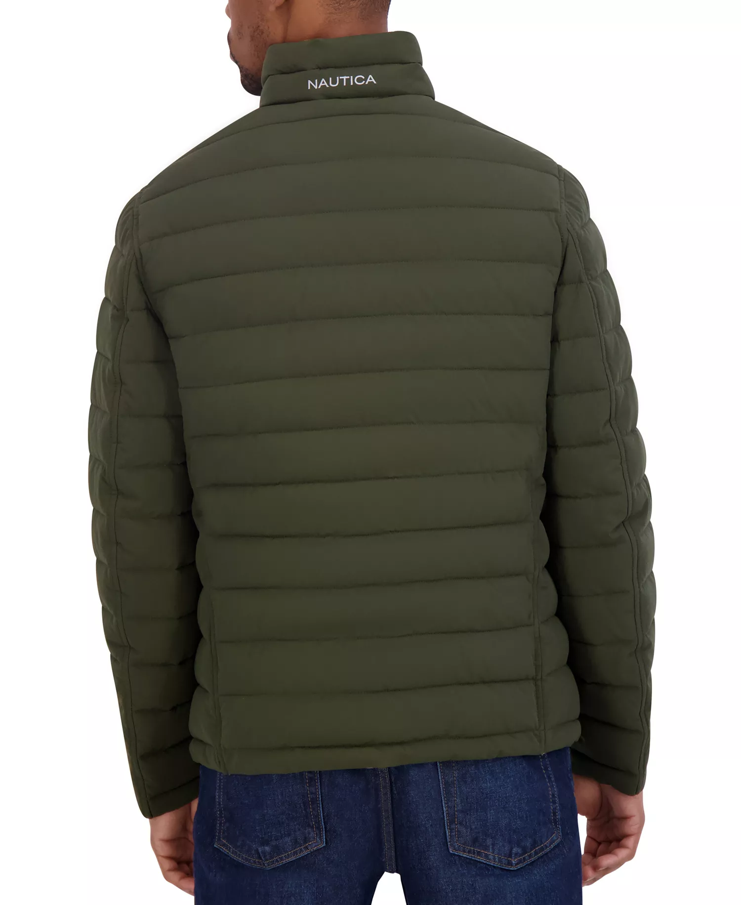 Men's Reversible Quilted Puffer Jacket - Dark Forest/Taupe - XL