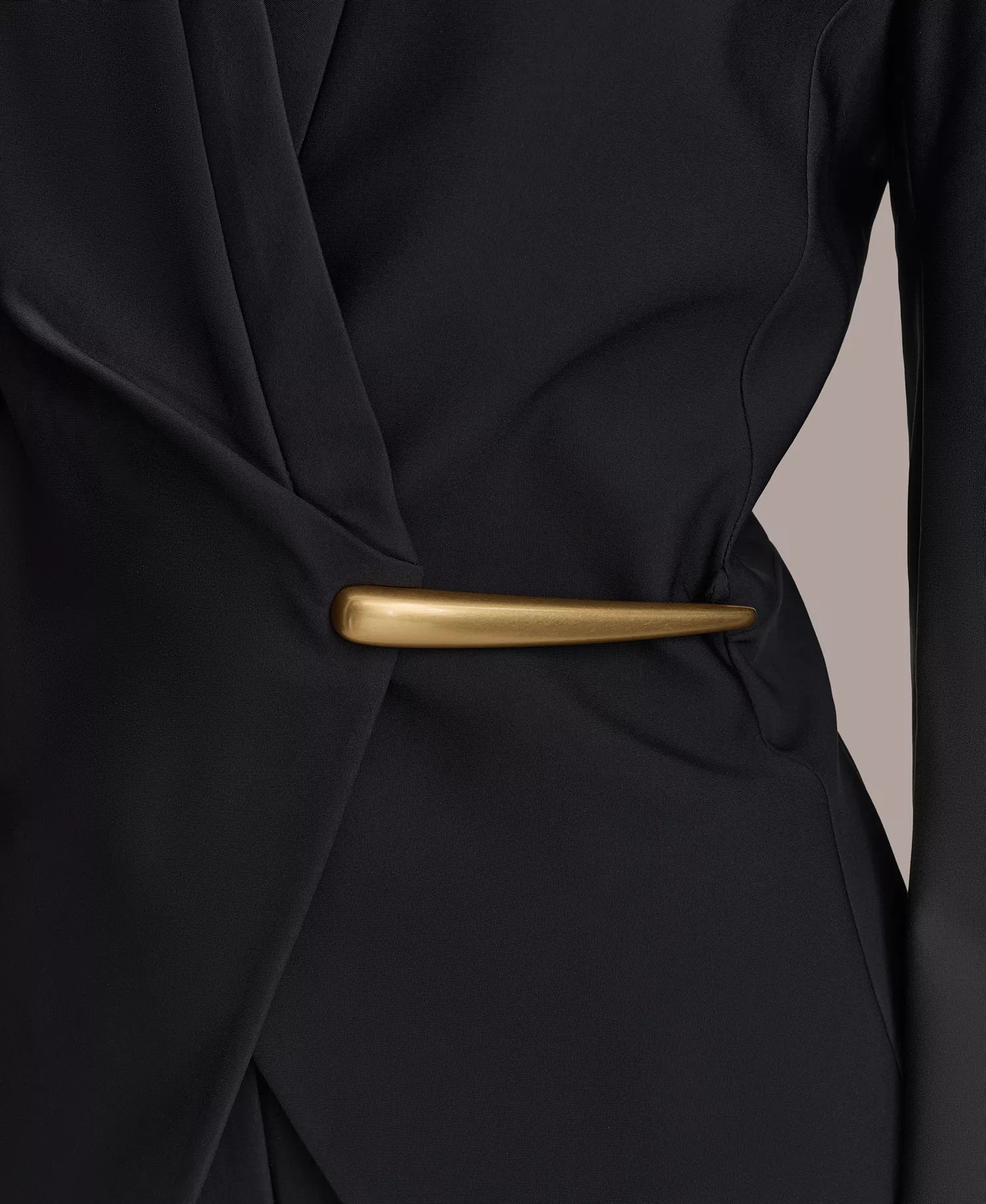 Women's Collarless Wrap Jacket - Black - 10