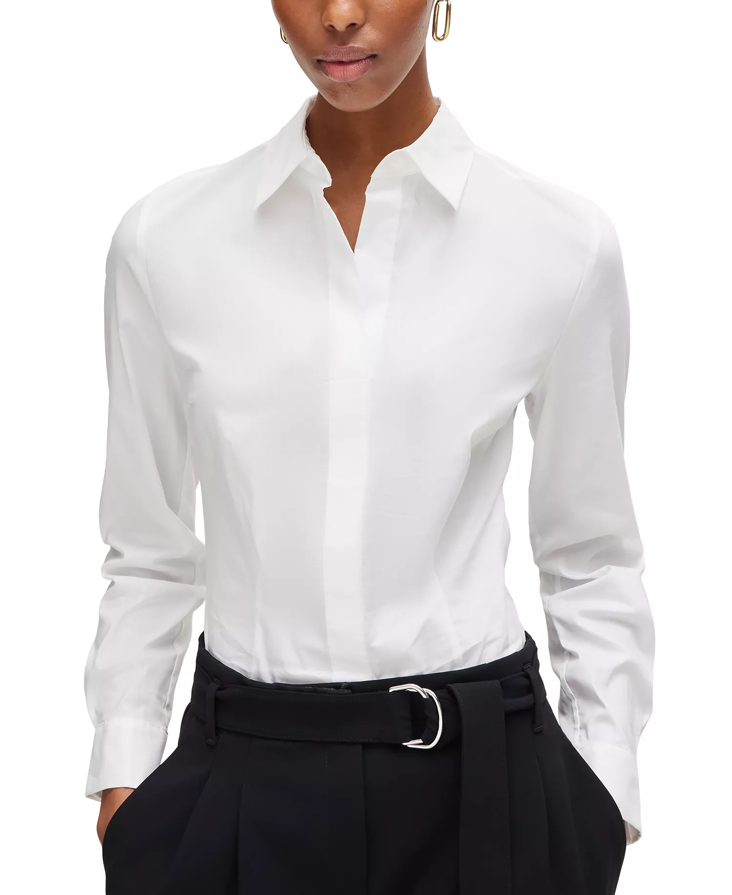 Women's Slim-Fit Blouse - White - 0