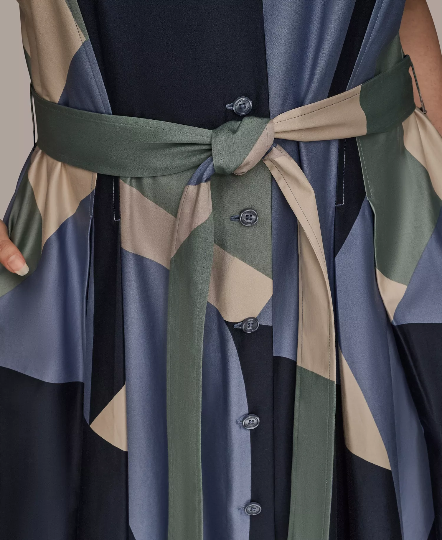 Plus Size Printed Collared Shirt Dress - Tempest Multi - 14W