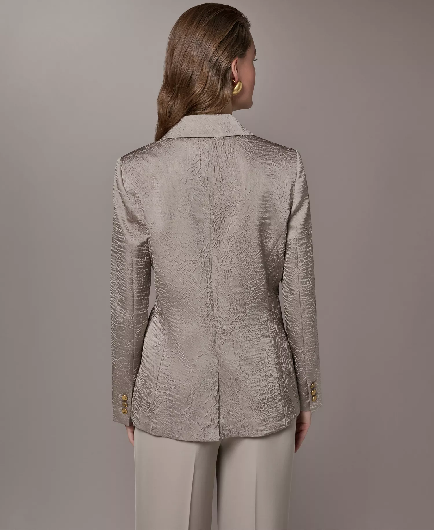 Women's Novelty One-Button Peak Lapel Blazer - Turin - 0