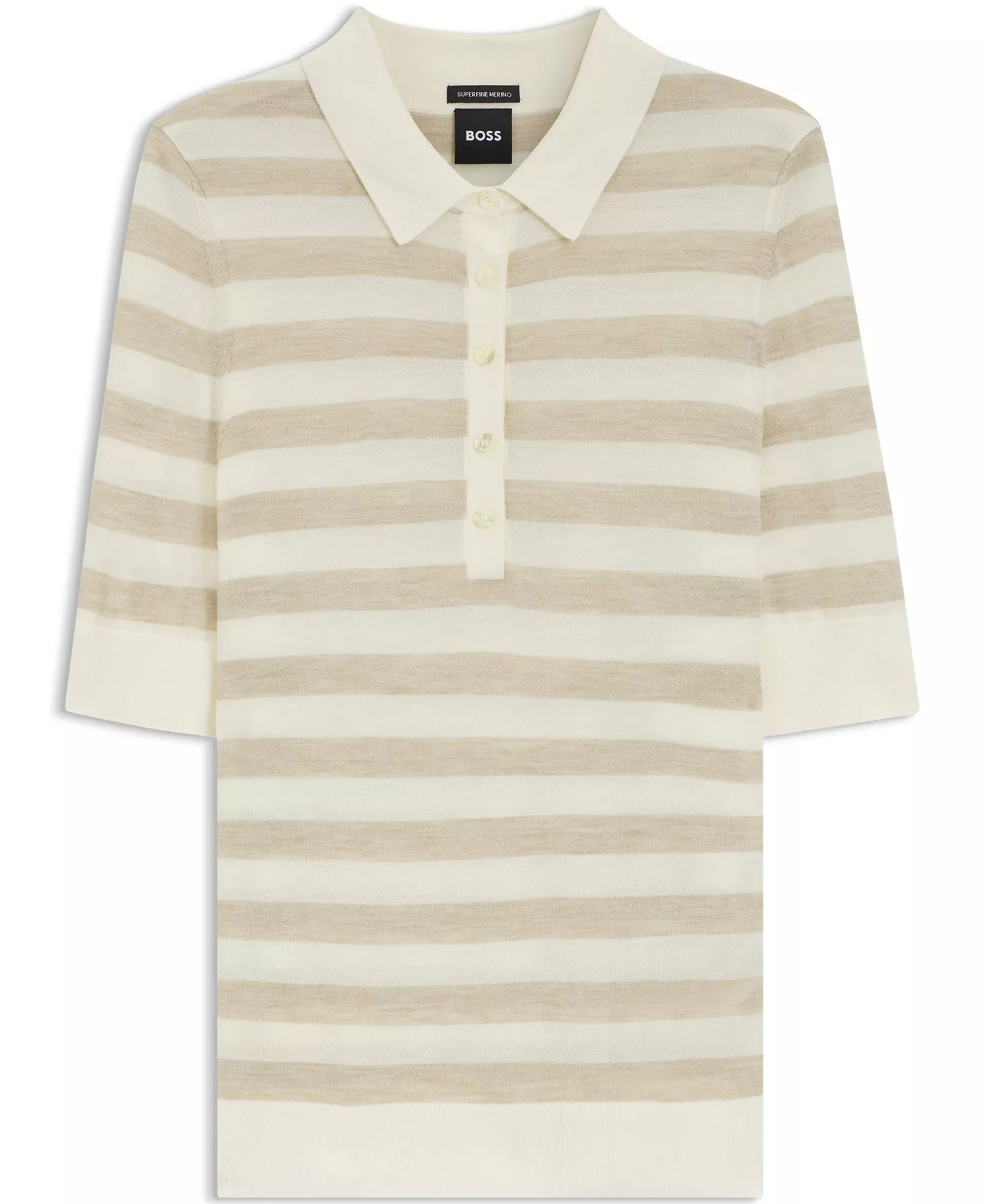 BOSS by Women's Merino Wool Short-Sleeved Sweater - Open - L