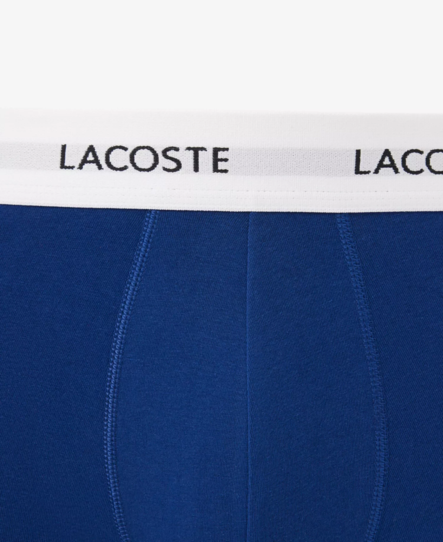 Men's 3-Pack Cotton Stretch White Waistband Trunks - Blue/Light Blue/Black - L