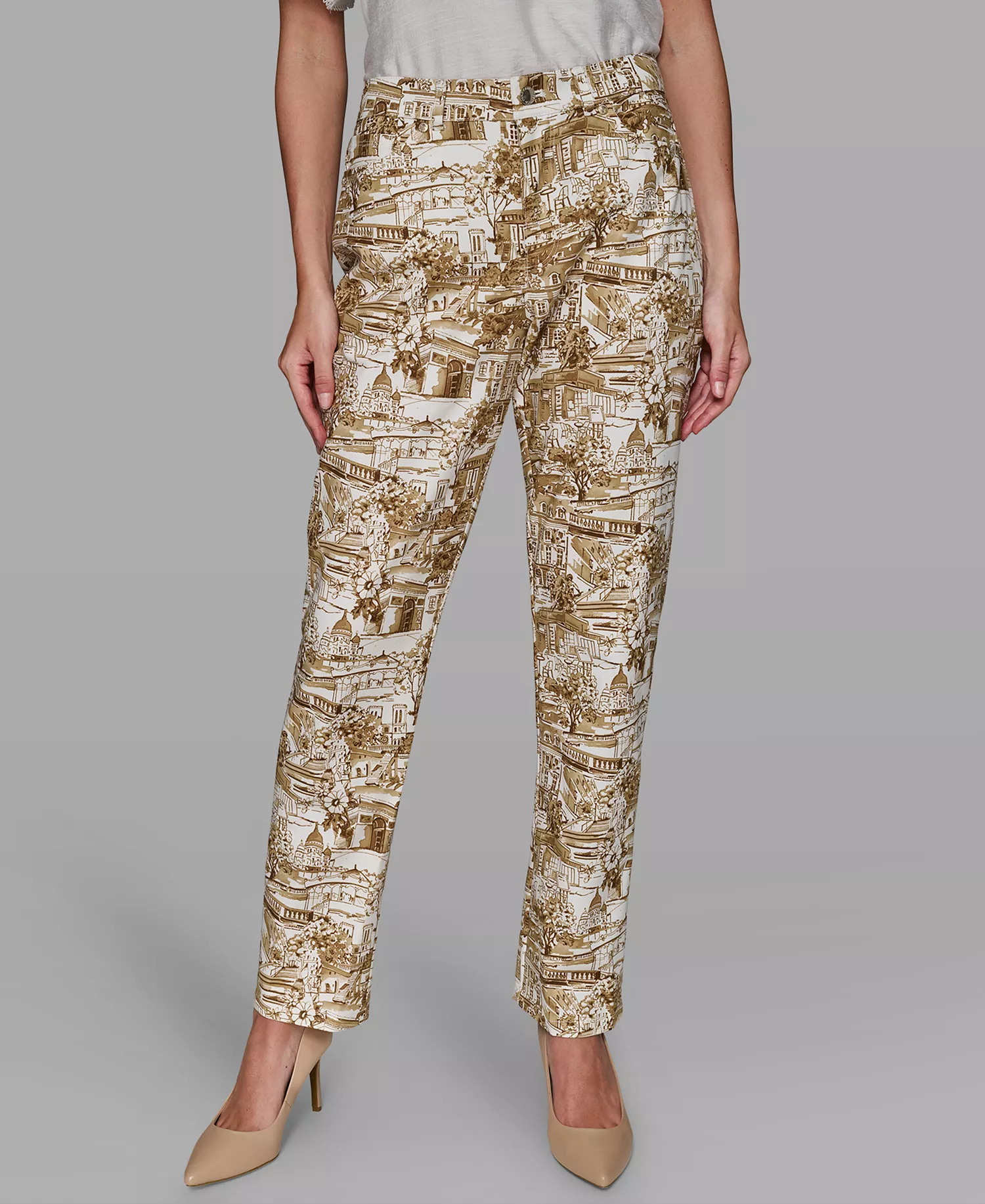 Women's Printed Ankle Pants - Desert Sand Multi - 10