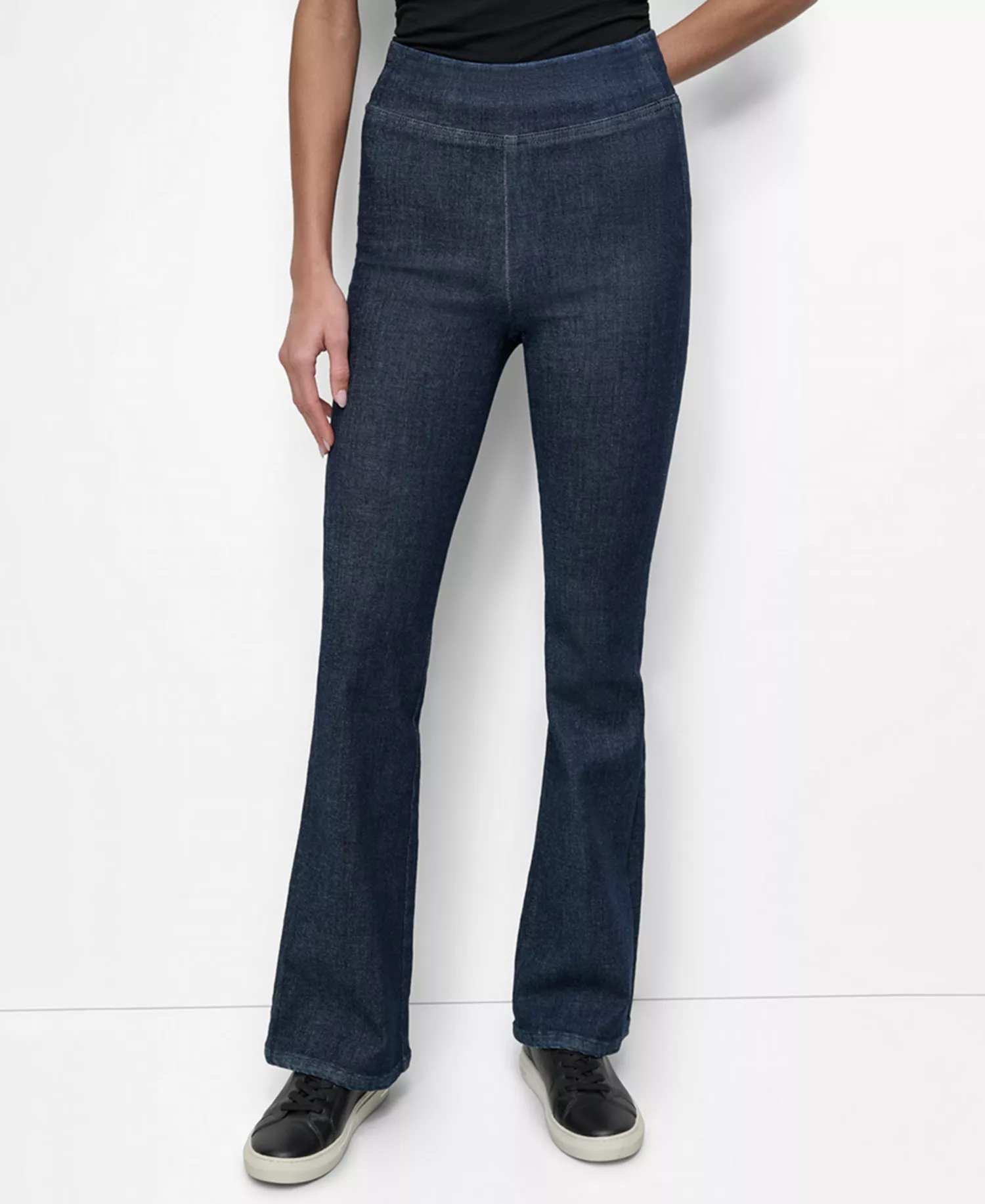 Petite High-Rise Flared-Leg Pull-On Jeans - Bond Street - PL