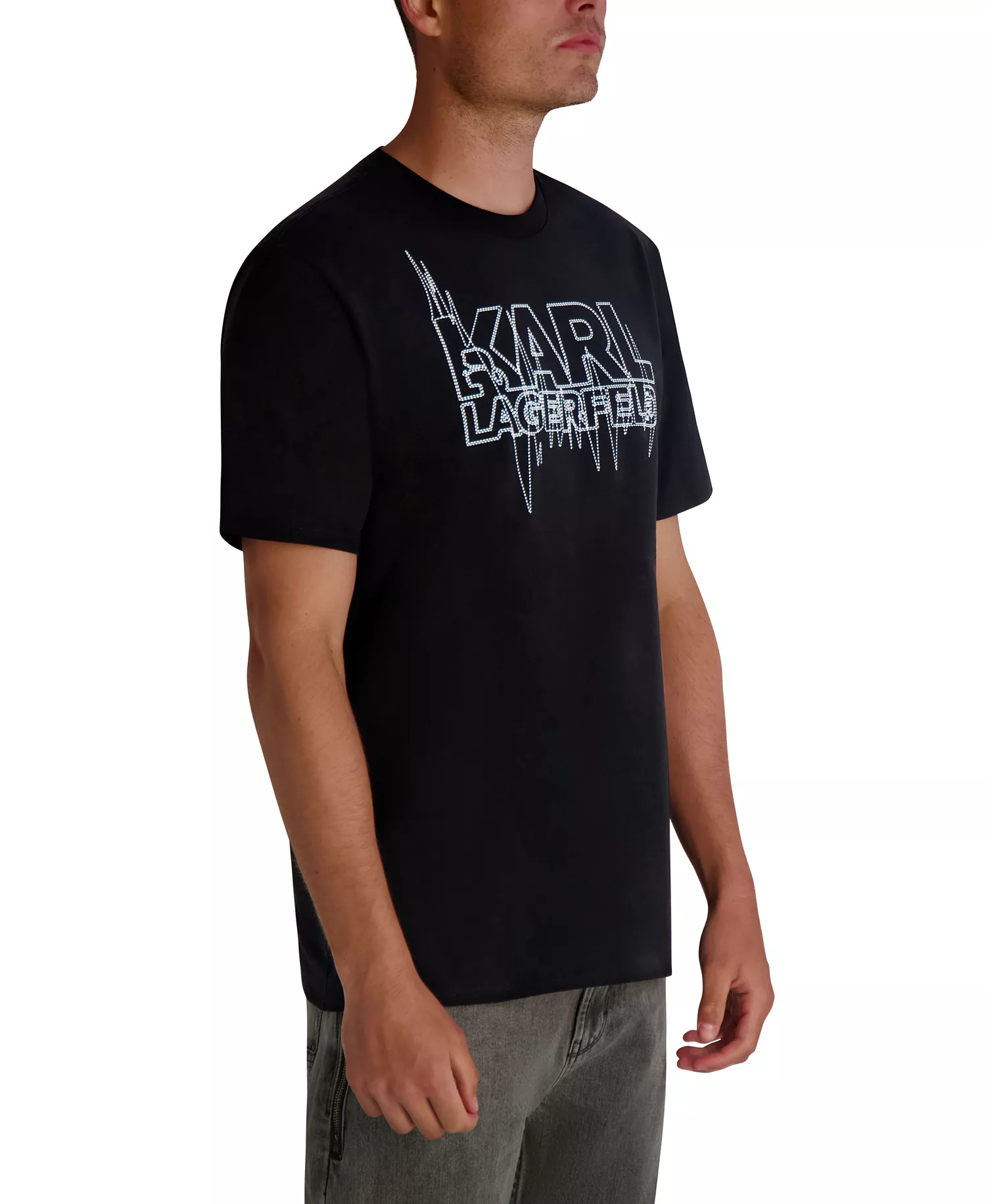 Men's All-Over Stitch T-Shirt - Black - S