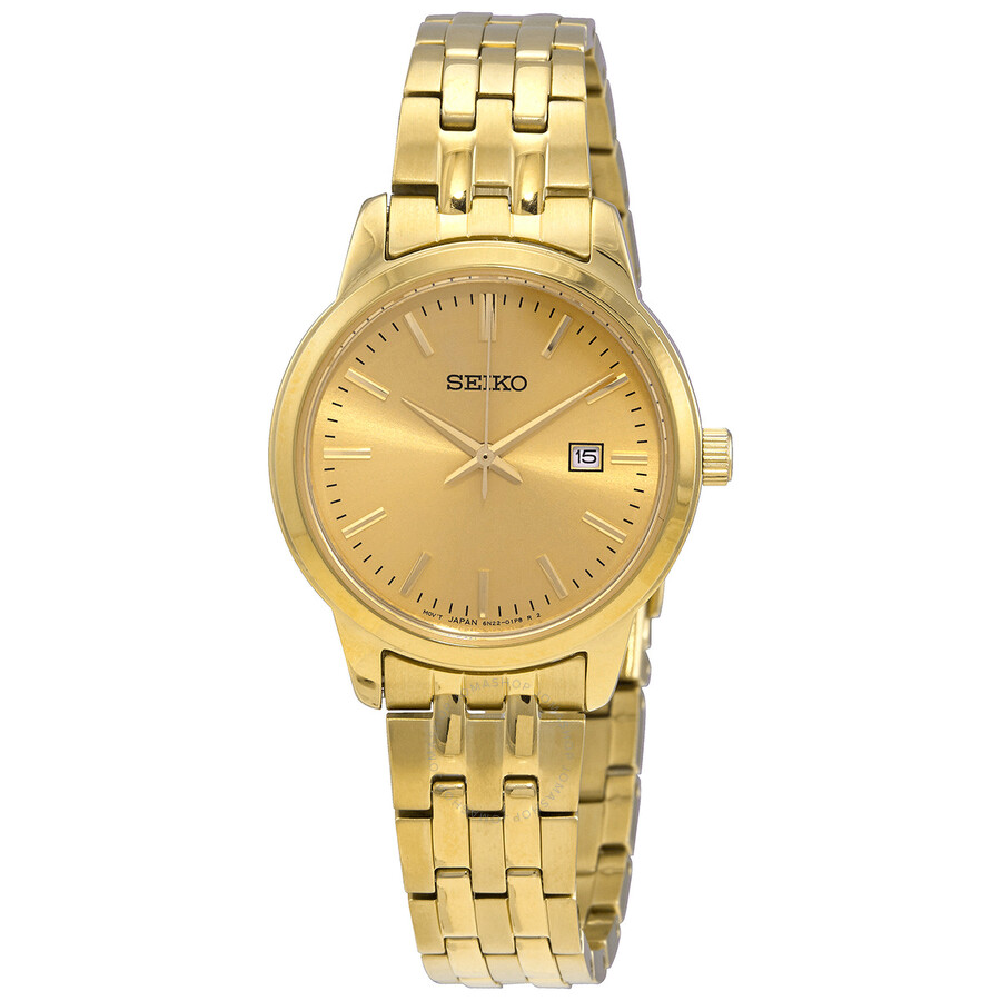 Seiko Essentials Quartz Champagne Dial Ladies Watch