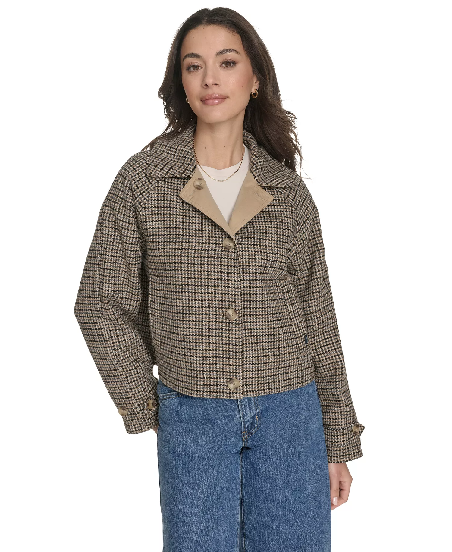 Women's Reversible Trench Jacket - Khaki - L