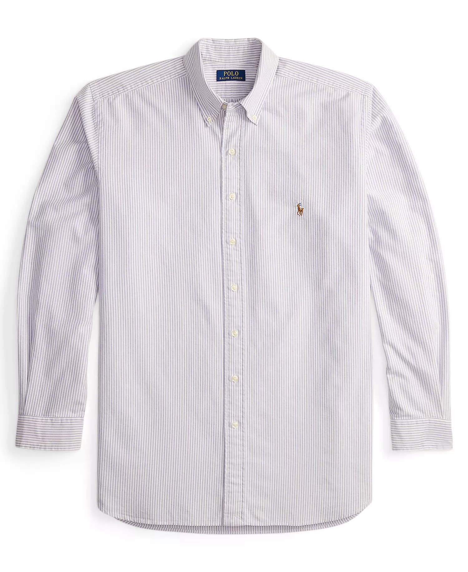Men's Big & Tall Striped Classic Oxford Shirt - Thistle/White - 2LT