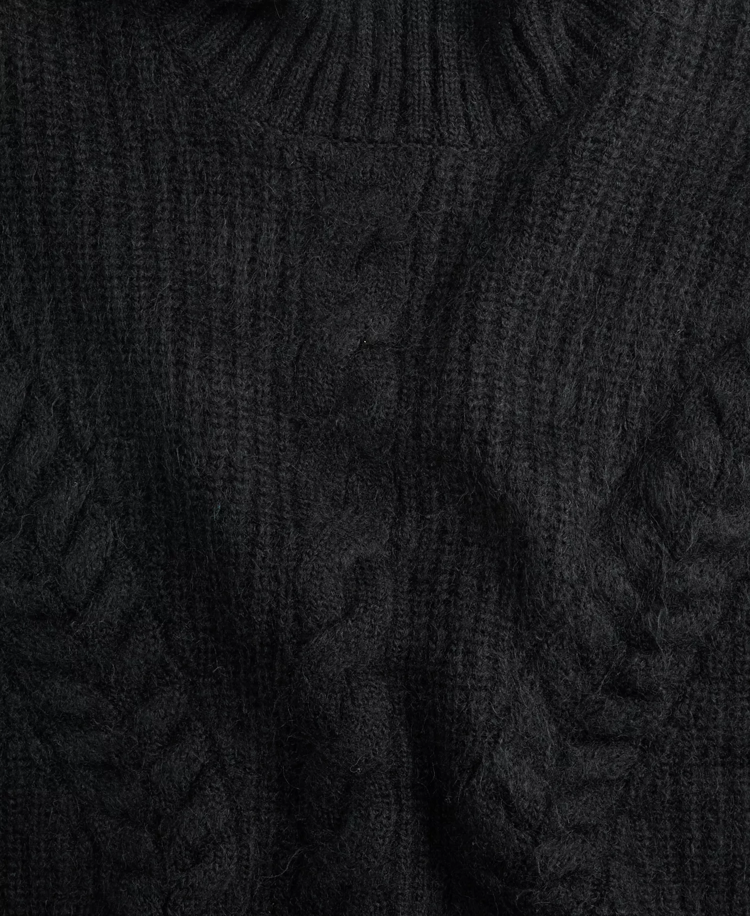 Women's Turtleneck Fringe Trim Sweater, Macy's Exclusive - Deep Black - L