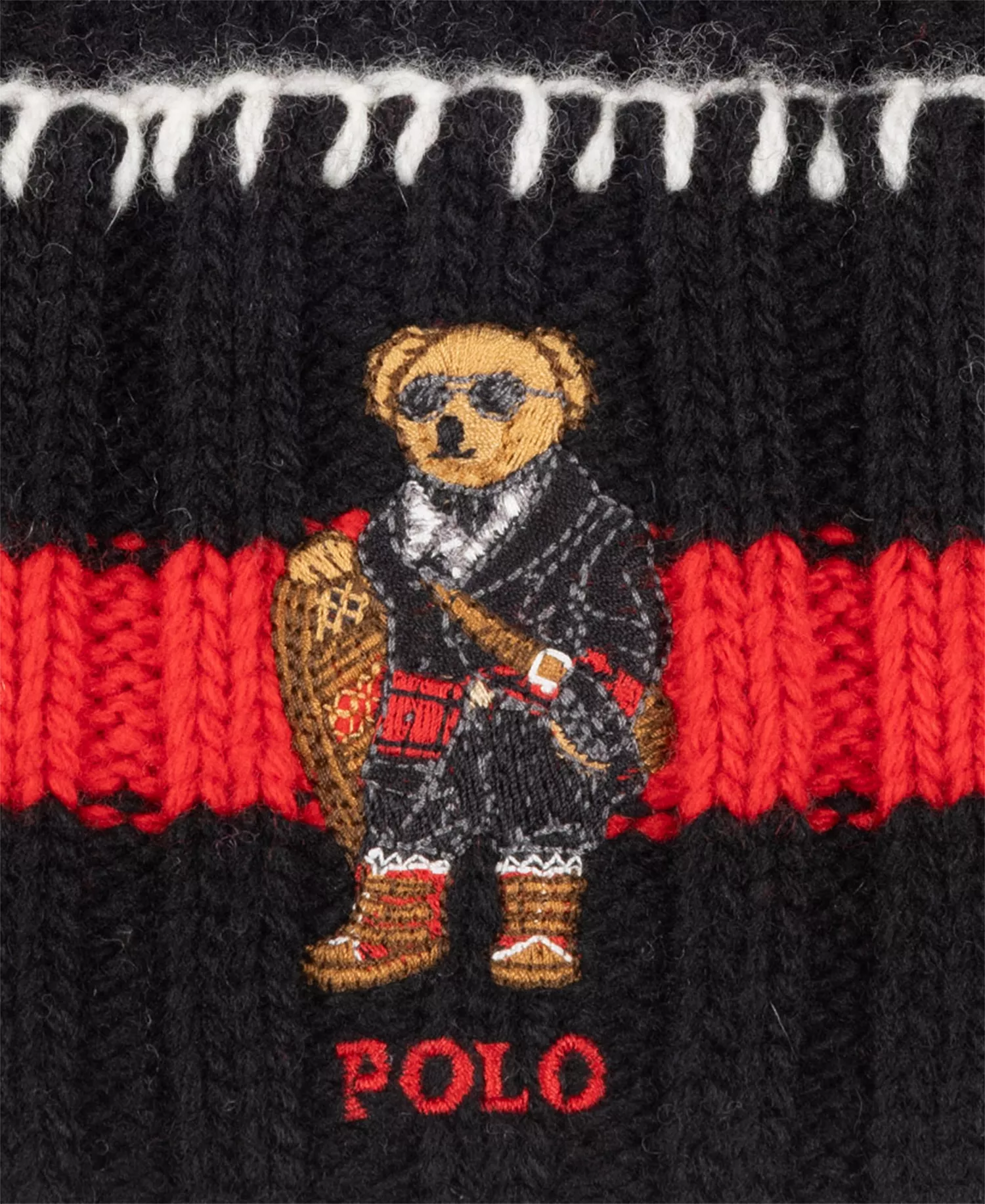 Men's Holiday Bear Beanie - Black Multi - ONE SIZE