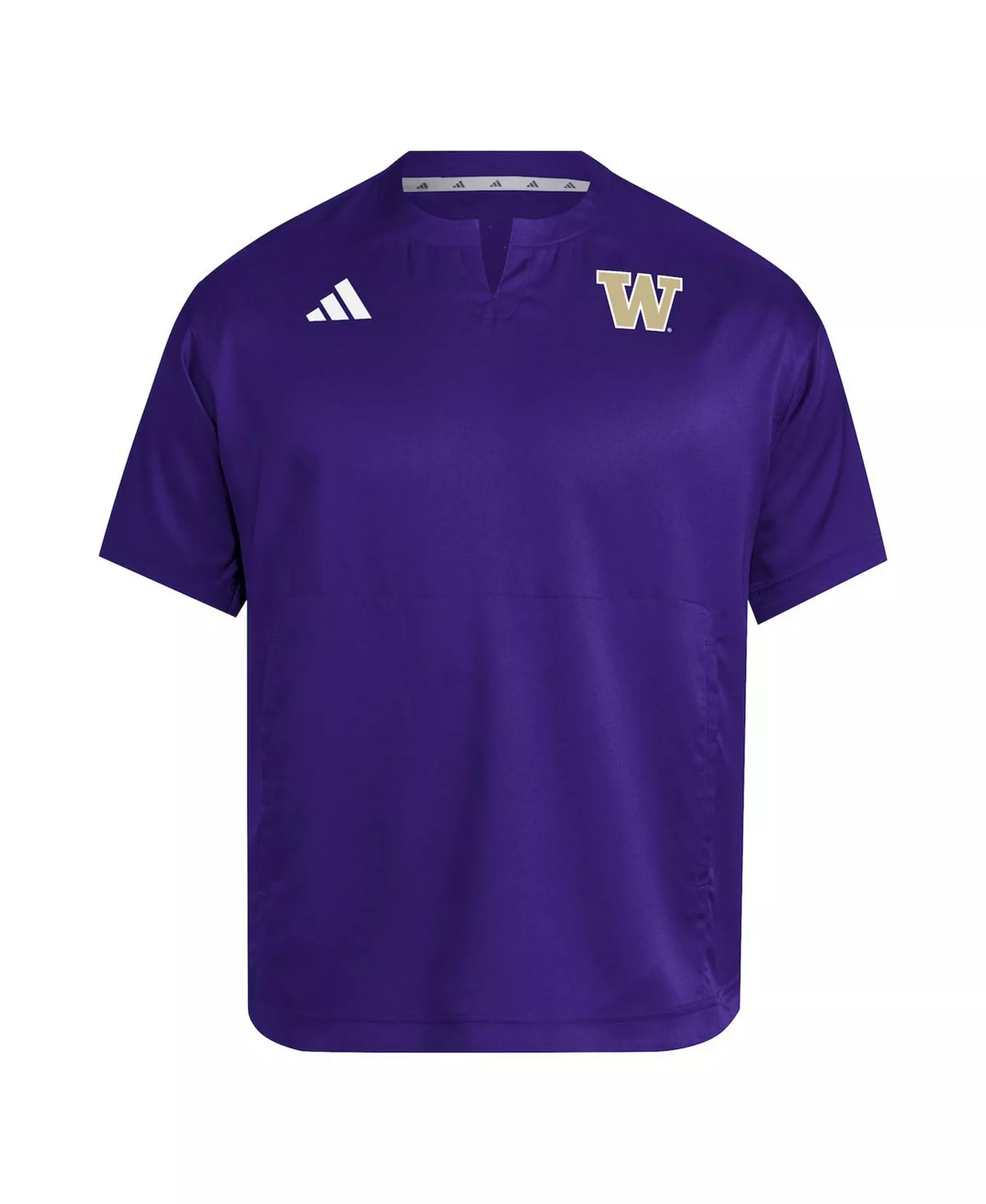 Men's Purple Washington Huskies Dugout Coaches Adizero Notch Neck Pullover Sweatshirt - Purple - L