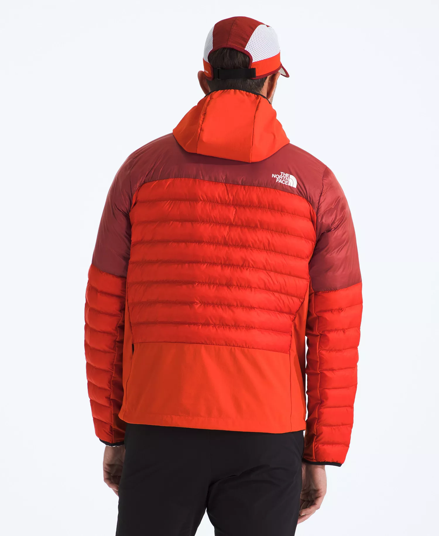 Men's Terra Peak Hybrid Hooded Puffer Jacket - Lava Red/Iron Clay - 2XL