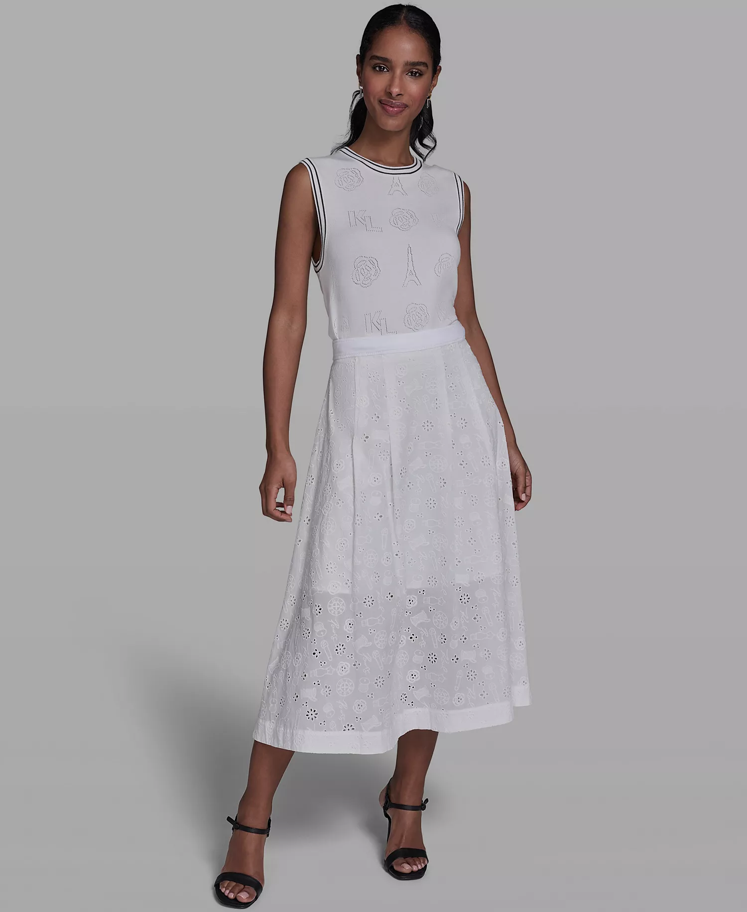 Women's A-Line Eyelet Skirt - Soft White - 0