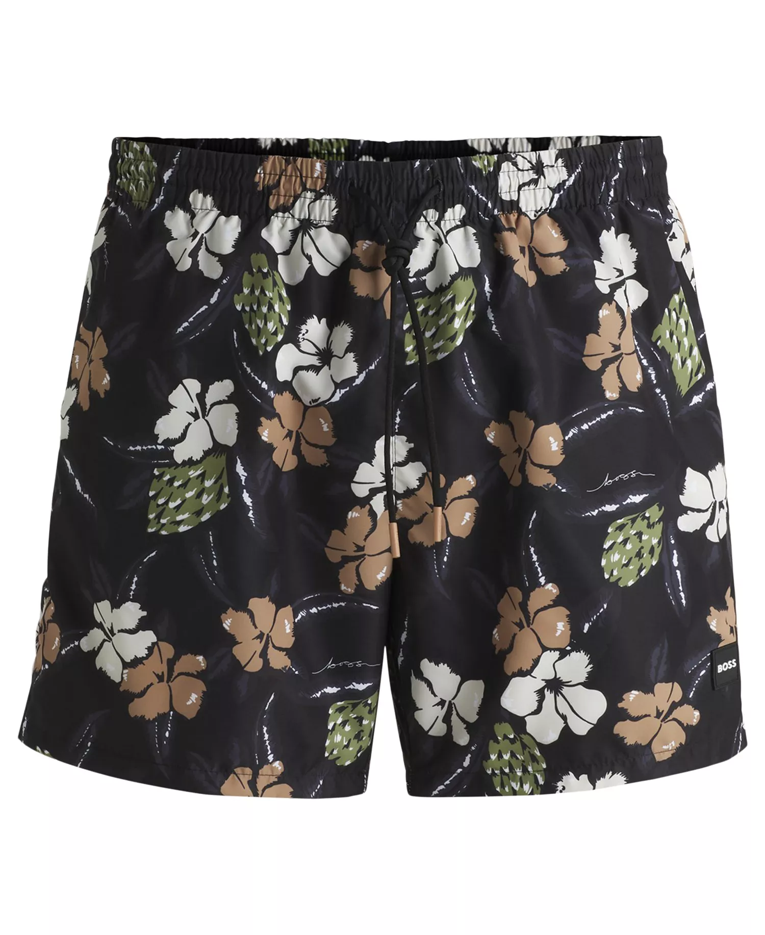 Men's Quick-Dry All-Over Print Swim Shorts - Dark Black - 2XL