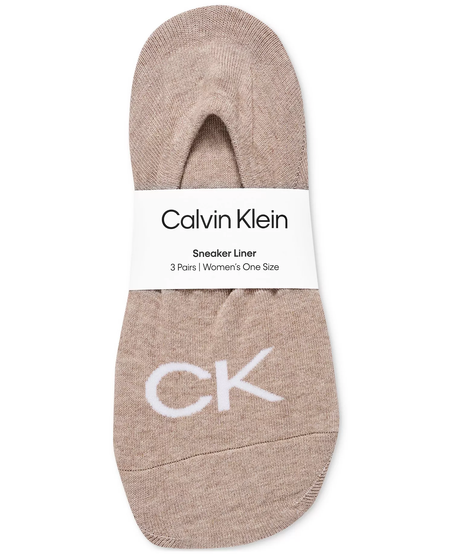 Women's 3-Pk. Logo Knit Liner Socks - Neutral Assorted - ONE SIZE