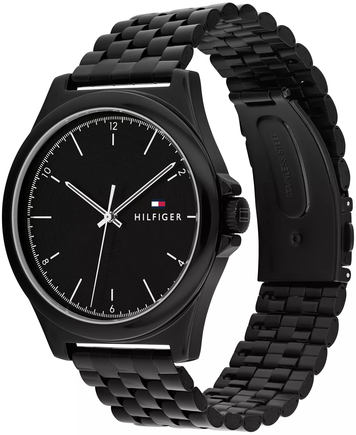 Men's Quartz Black Stainless Steel Watch 42mm - Black - 42mm