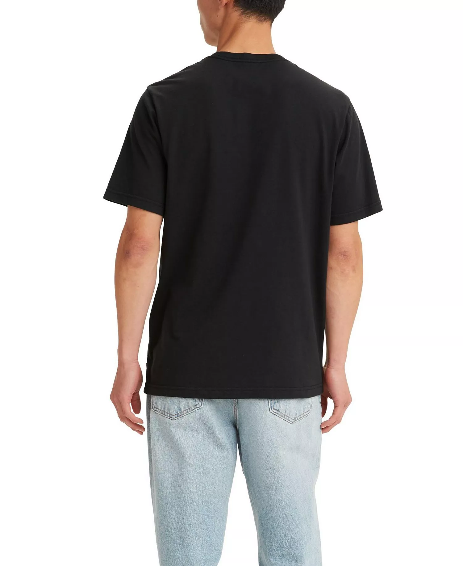 Men's Relaxed-Fit Box Tab Logo Crewneck T-shirt - Box Tab Caviar - L